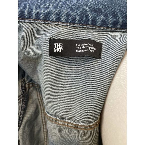 vintage Metropolitan Art Denim Jacket Statue Of Liberty New York Mens XS - Picture 3 of 5